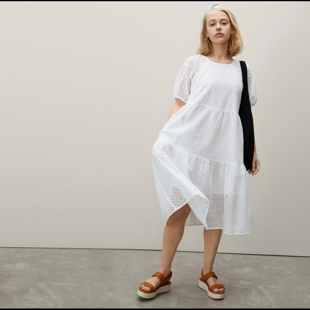 EVERLANE Tiered Eyelet Dress
